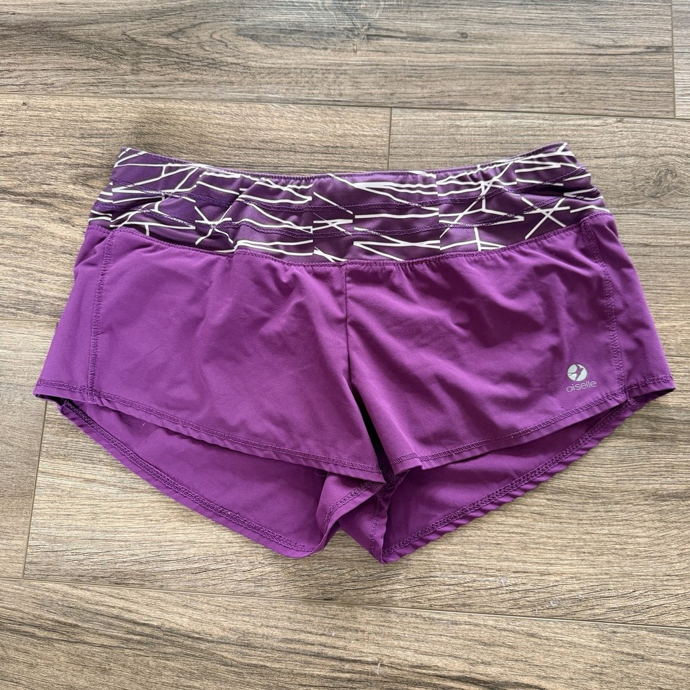 Oiselle Shorts Womens 02 Purple Active Workout Running Pull On Pocket Lined